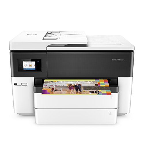 HP OfficeJet Pro 7740 A3-Multifunktionsdrucker (DIN A3, Drucker, Scanner, Kopierer, Fax, WLAN, Duplex, HP ePrint, Apple Airprint, USB, 4800 x 1200 dpi), 500 Blatt Papierfach, Schwarz / Weiß