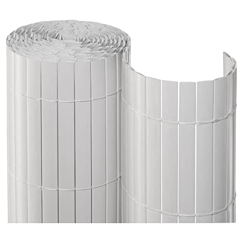 NOOR Sichtschutzmatte PVC 0,90 x 3m in weiß I Wasserdichter Sichtschutz aus Kunststoff für Gärten I UV-beständige Zaunmatte für Tennisplätze und Balkone