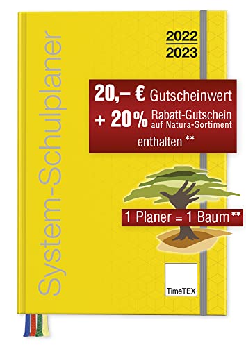 TimeTEX System-Schulplaner A6-Plus Gelb - Schuljahr 2022 - 2023 - Lehrerkalender - Timetex 10770