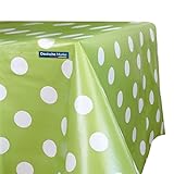 TEXMAXX® Wachstuchtischdecke versch. Größen - 100 x 140 cm/abwaschbare Tischdecke/Wachstischdecke/Wachstuch Tischdecke geeignet als Gartentischdecke - Punkte Muster in Grün-Weiß
