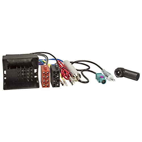 tomzz Audio 7057-006 Radio Adapter Kabel kompatibel mit Audi Skoda Seat VW Quadlock auf ISO + Antennenadapter mit Phantomeinspeisung Fakra auf DIN oder ISO
