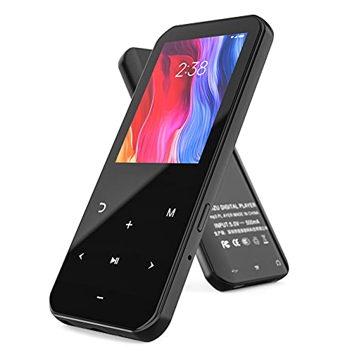 MP3 Player Bluetooth 5.0 32 GB RUIZU 2.4'' Tragbarer HiFi Verlustfreier MP3 Player mit FM Radio Sprachaufzeichnung Schrittzähler Speicher Erweiterbar bis 128 GB