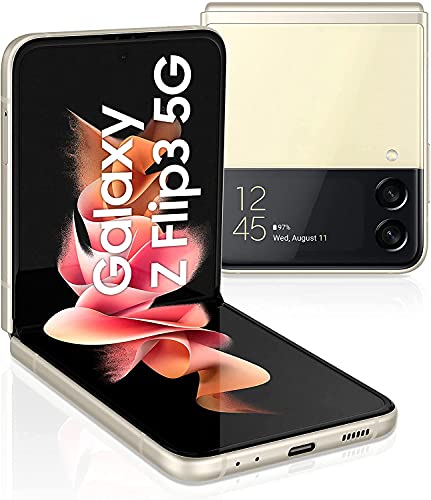 Samsung Galaxy Z Flip3 5G (17,03 cm) , faltbares Handy, großes 1,9 Zoll Frontdisplay, 128 GB interner Speicher, 8 GB RAM, Cream, inkl. 36 Monate Herstellergarantie [Exklusiv bei Amazon]
