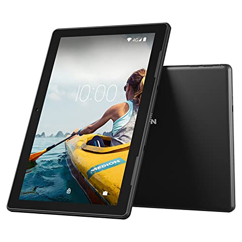 MEDION E10711 25,5 cm (10 Zoll) Full HD Tablet mit IPS Display (LTE, Android 10, Quad Core Prozessor, USB Typ C, 2GB RAM, 32GB Speicher, WLAN, Bluetooth, 5MP Kamera) schwarz