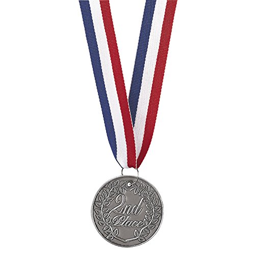 cama24com Siegermedaille 2. Platz Silbermedaille 1 Stück aus Metall Abzeichen Trophäe Mitgebsel Palandi®