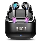 Bluetooth 5.3 Kopfhörer In Ear Kopfhörer Kabellos mit Dual Mikrofon, 2022 Neue Kabellose Kopfhörer Bluetooth 40H Deep Bass Noise Cancelling Wireless Earbuds, IP7 Wasserdicht Ohrhörer USB-C LED Anzeige