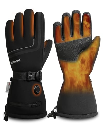 HEWINZE Beheizte Handschuhe für Männer/Frauen mit wiederaufladbarem Akku, elektrische Thermohandschuhe, wiederaufladbare Handwärmer, Winter-Outdoor-Aktivitäten