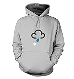 Weather Symbol Snow with Rain hoody (Large (44 Chest)/Heather Grau )