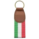 N/A. Schlüsselanhänger Flagge ITALIEN aus Segeltuch und Kunstleder Metallring, italienische Flagge, One size