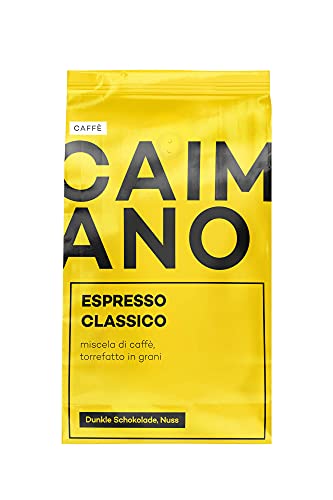 CAIMANO® Espresso Classico (1kg) Ganze Espressobohnen - Ideal Für Siebträger & Kaffeevollautomaten - DLG-prämiert - Dunkle Röstung Nach Italienischer Art, Schokoladig & Nussig, Säurearm, Sahnige Crema