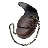 ibasenice Ledertasche Watch Pouch- Vintage Taschenhülle Kreative Taschenuhr Beutel mit Kette Dekorative Taschenuhrabdeckung Universal Pocket Watch Sleeve für Männer Frauen