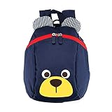 Kinderrucksack TEAMEN® Anti verloren Kinder Rucksack Mini Bär Schule Tasche für Baby Jungen Mädchen Kleinkinder 1-3 Jahre (Dunkelblau)
