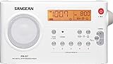 Sangean PR-D7 tragbares Radio (UKW/MW-Tuner, Kopfhöreranschluss, Weckfunktion, Netz/Batteriebetrieb) weiß