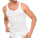 Schiesser Herren Unterhemd - 4er Pack - Essentials - Cotton Feinripp - Unterhemden aus 100% supergekämmter Baumwolle - Kochfest bis 95 Grad - Farbe Weiß - Größe L