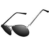 Kennifer Herren Klassik Polarisierte Fahren Pilot Sonnenbrille Metallrahmen Ultra leicht Premium Voll Verspiegelte Polarisierte Pilotenbrille Sonnenbrille