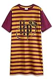 Harry Potter Nachthemd Mädchen Kurzarm, Gryffindor Nachthemden für Mädchen (9-10 Jahre, Burgunderrot/Senffarben)