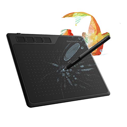 GAOMON S620 Stifttablett (mit 4 Tasten und batterielosem Stift) zum Handschrift & Zeichnen, kompatibel mit Windows, Mac, Anroid
