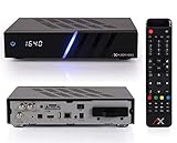 AX HD61 4K UHD E2 Linux Digitale Twin Sat-Receiver mit 2X DVB-S2X Tuner, PVR Aufnahmefunktion, HDTV, HDR, IPTV, Festplatte, für Satelliten Satellite, HDMI Kabel [vorprogrammiert für Astra & Hotbird]