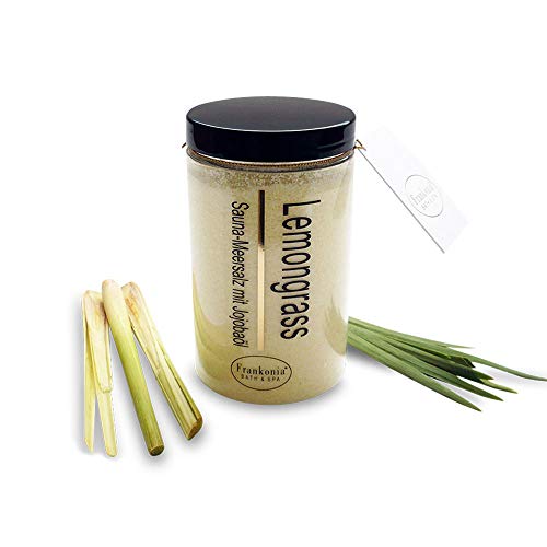 Sauna Salz Peeling – Lemongrass 400g - Meersalz m. Jojobaöl Vitamin E Body Scrub – Dusch- und Körperpeeling für alle Hauttypen – vegan – ohne Parabene