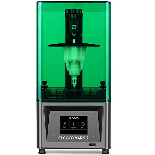 ELEGOO Mars 2 Mono MSLA 3D Drucker UV Lichthärtungs LCD Resin 3D Drucker mit 6 Zoll 2K Monochrom LCD, Druckgröße 129 x 80 x 150 mm / 5,1 x 3,1 x 5,9 Zoll