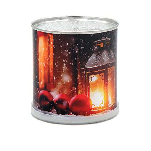 Dufte! Weihnachtliche - Knister - Kerze Gemütliche Weihnachtsstimmung - Adventskerze mit Duft - Duftkerze, Ø 7,5 X 8 cm, Schwarz