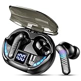 Bluetooth Kopfhörer, Kopfhörer Kabellos Bluetooth 5.3 mit 4 ENC Noise Cancelling Mic, Kopfhörer In Ear HiFi Stereo, 40 std Spielzeit, LED-Anzeige, USB-C, Ohrhörer Bluetooth für Arbeit Spiel Sport