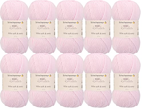 Schachenmayr Baby Smiles Little Soft & Easy Farbe 1035 rosa, 500g Wolle Paket Babywolle zum Stricken oder Häkeln