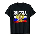 Russland Russia Russische Flagge mit Adler Wappen T-Shirt
