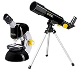 National Geographic Teleskop + Mikroskop Set Linsen-Teleskop Azimutal Achromatisch Vergrößerung 18