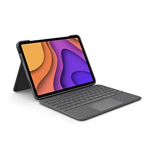 Logitech Folio Touch iPad Hülle Tastatur für iPad Air 4. Gen 5. Gen 2020, 2022, Spanisches QWERTY-Layout - Grau
