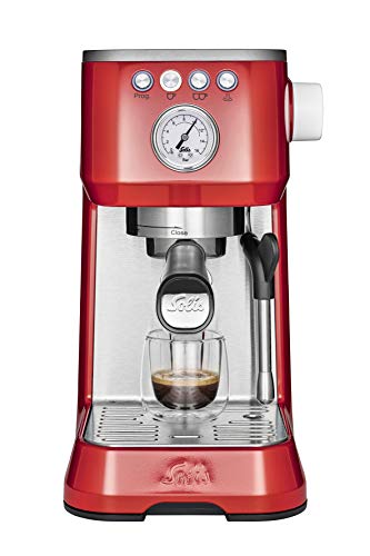 Solis Espressomaschine, Manometer, Dampf- und Heißwasserfunktion, PID-Temperaturregler, 54 mm Siebträger mit Doppelauslauf, 15 bar, 1,7 l Wassertank & Graef Kaffeemühle CM 800