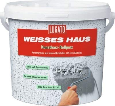 Lugato Weisses Haus Kunstharz Rollputz - Körnung 0,5 mm 20 kg