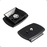 2 Stück Kamera Schnellwechselplatte aus ABS-Kunststoff, Schwarz Schnellkupplungsplatte Stativkopf für die Meisten Stative, für Sony VCT-D580RM VCT-D680RM VCT-R640 und Mehr Modelle