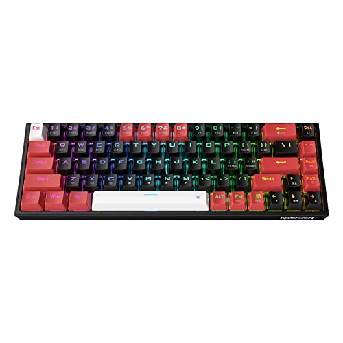 Redragon K631 Pro 65% Wireless RGB Gaming Tastatur, 68 Tasten Hot-swap-fähige Kompakte Mechanische Tastatur mit Hot-swap Free-mod PCB-sockel & Dedizierten Pfeiltasten, Leiser Roter Linearschalter
