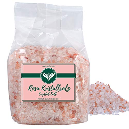 Azafran Rosa Kristallsalz (bekannt als Himalaya Salz) Steinsalz grob 2-5mm 1kg
