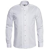 Almsach Trachtenhemd Regular Fit mit Biesen in Weiß, Größe:M, Farbe:Weiß