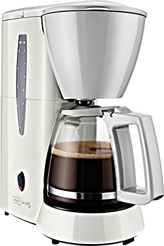 Melitta M 720-1/1 Single5 Kaffeefiltermaschine –Glaskanne mit Tassenskalierung -Tropfstopp weiß/grau