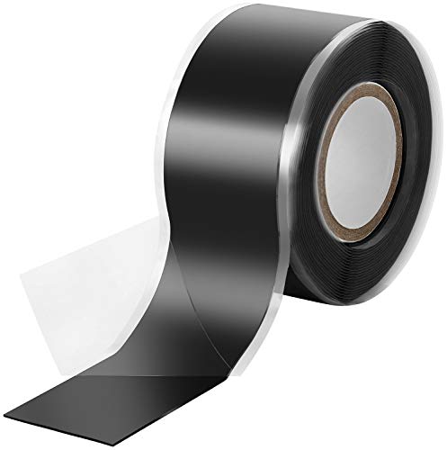 Poppstar 1x 3m selbstverschweißendes Silikonband, Silikon Tape Reparaturband, Isolierband und Dichtungsband (Wasser, Luft), 25mm breit, schwarz