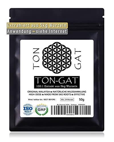 TON-GAT - 100:1 Potpourri Wurzel-Extrakt Pulver | Das Original aus Malaysia | ISO-9001-zertifiziert | 100% rein + laborgeprüft | Deutsche Qualitätssicherung | Zufriedenheits-Garantie | 50g