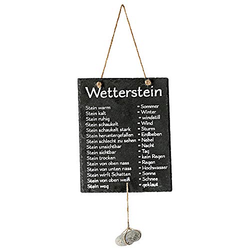 Wetterstation 'Stein' auf Schiefertafel Wettertafel Schild Tafel beschriftet 20 x 25 cm