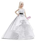 Barbie FXD88 - Barbie Sammlerpuppe zum 60. Jubiläum, ca. 30 cm groß, blond, mit einem Kleid und einem Armband, die einem Diamanten nachempfunden sind