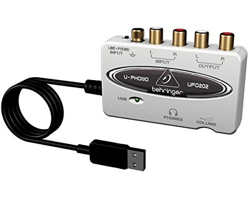 Behringer U-PHONE UFO202 Audiophiles USB/Audio-Interface mit integriertem Phono-Vorverstärker zum Digitalisieren Ihrer Kassetten und Schallplatten