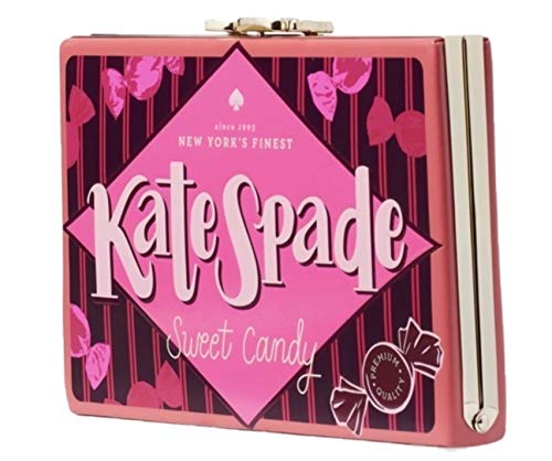 Kate Spade Candy Wrapper Clutch Handbag New Pink Leather Candy Shop