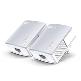 TP-Link Powerline Adapter Set TL-PA4010 KIT(600Mbit/s Homeplug AV2, 2 LAN Ports, Plug&Play, kompatibel mit allen Powerline Adaptern, ideal für Streaming, energiesparend)weiß