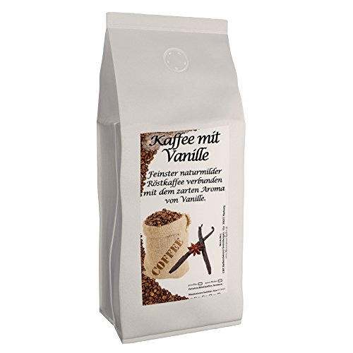 Aromakaffee - aromatisierter Kaffee Vanille, 1000 g ganze Bohnen - Spitzenkaffee - Schonend Und Frisch In Eigener Rösterei Geröstet
