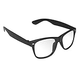 Oramics Hornbrille ohne sowie mit Stäke für Frauen und Männer Nerdbrille Retro Brille (Brille ohne Stärke)