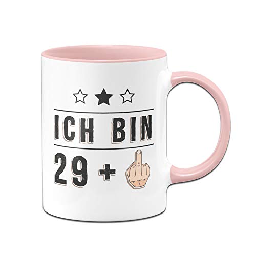Tassenbrennerei Tasse mit Spruch Ich Bin 29 + Mittelfinger - Kaffeetasse lustig zum Geburtstag - Spülmaschinenfest (Rosa)
