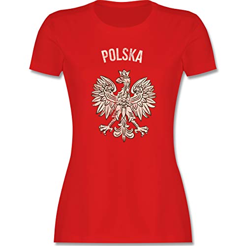 Fußball-Europameisterschaft 2021 - Polska Vintage - S - Rot - Polska - L191 - Tailliertes Tshirt für Damen und Frauen T-Shirt