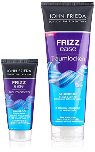 John Frieda Frizz Ease Traumlocken Shampoo, Vorteils-Set inklusive Reise-Größe für Unterwegs, 250 ml + 50 ml