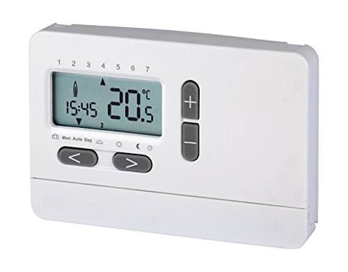 Sanitop-Wingenroth 2-Draht-Uhrenthermostat Digital | Universell einsetzbar | Raum-Temperaturregelung | LCD-Display | Heizung | Thermostat | Raumregler | Klassisch weiß | 27115 8